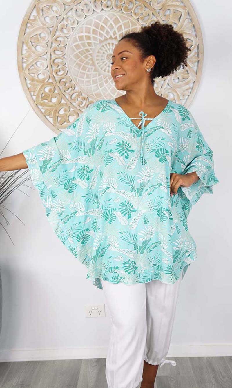 Rayon Top Jasmine Tropical Leaves, More Colours