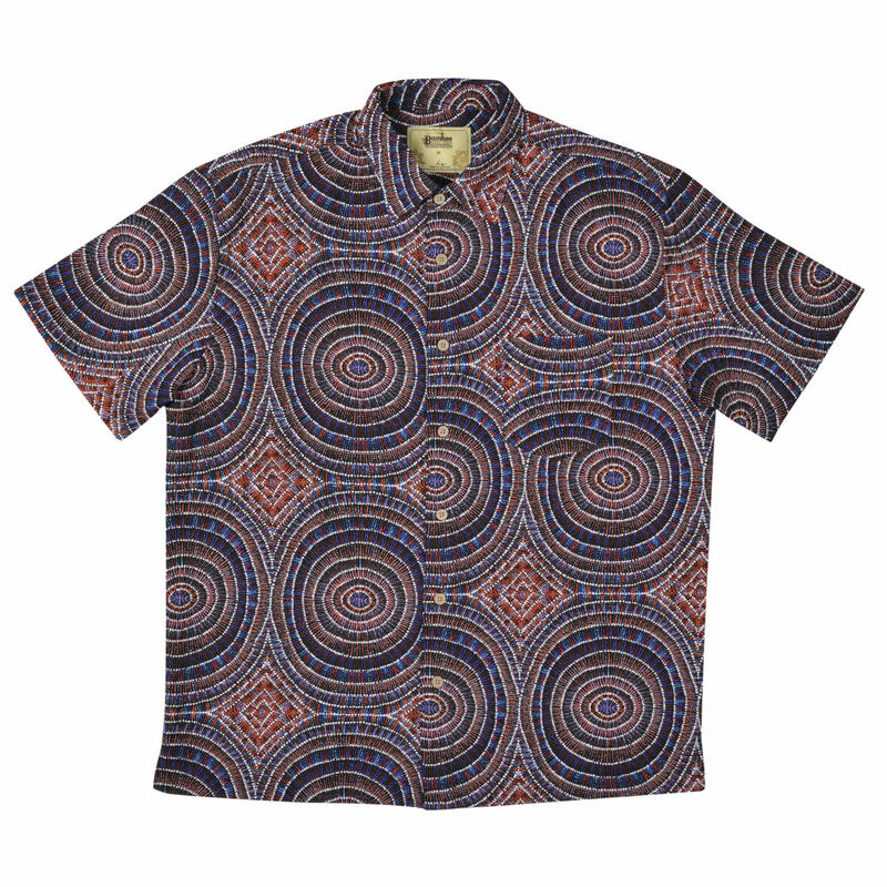 Bamboo Men's Shirt Aboriginal Art Janmarda Jukurrpa