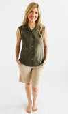 Bamboo Ladies Shirt Sleeveless Plain, More Colours