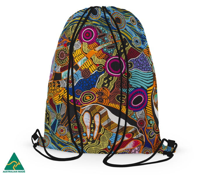 Aboriginal Art Drawstring Bag Justin Butler