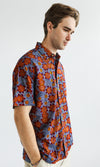 Bamboo Men's Shirt Aboriginal Art Bush Tomato