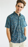 Bamboo Men's Shirt Aboriginal Art Bush Banana Blue