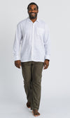 Bamboo Men's Shirt Long Sleeve White