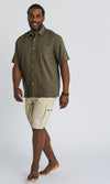 Bamboo Men's Shirt Khaki Jungle