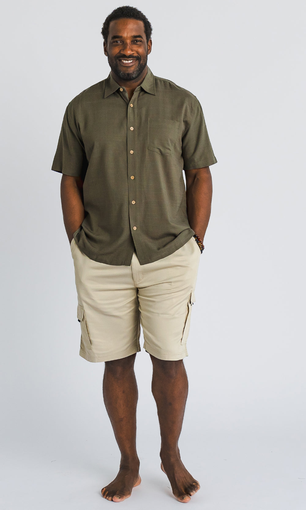 Bamboo Men's Shirt Khaki Jungle