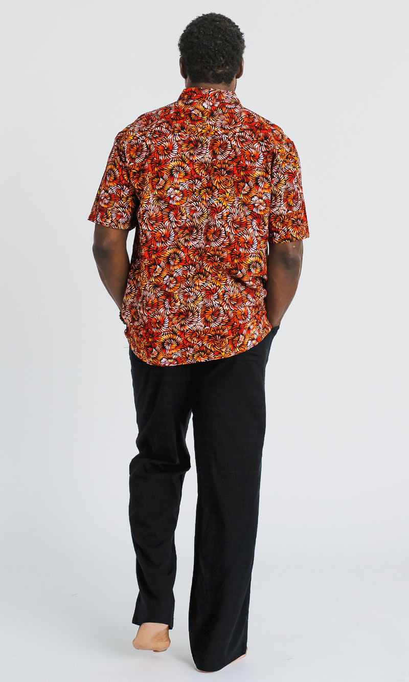 Bamboo Men's Shirt Aboriginal Art Purrpalanji