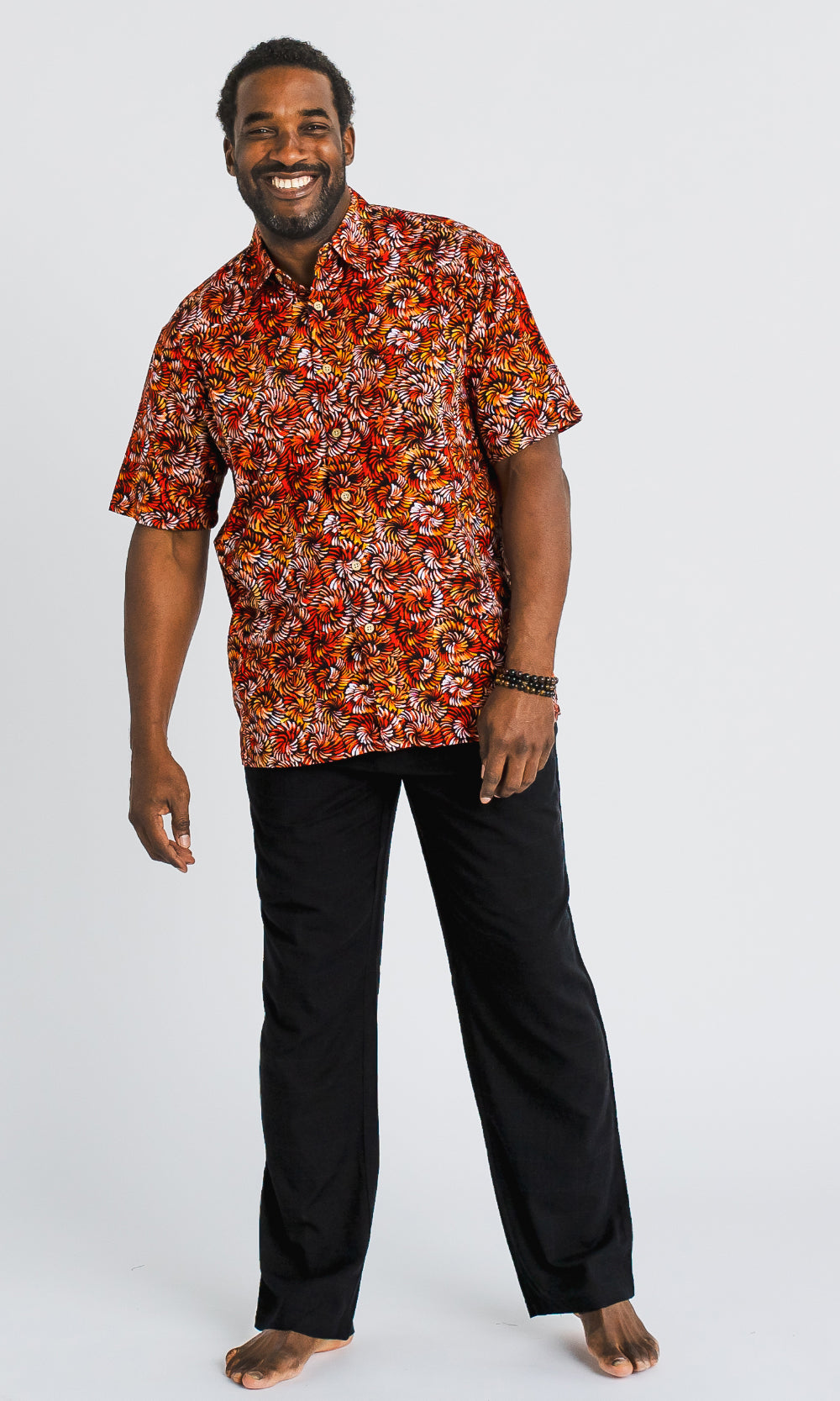 Bamboo Men's Shirt Aboriginal Art Purrpalanji