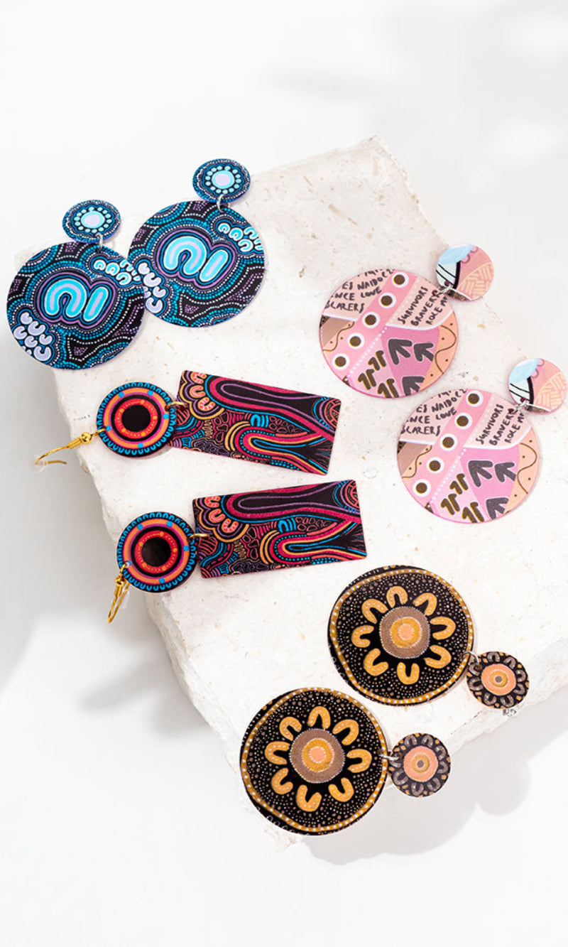 Aboriginal Art Earrings Knowledge Holders