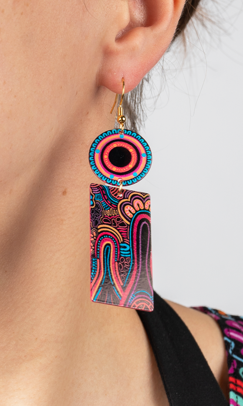 Aboriginal Art Earrings Knowledge Holders