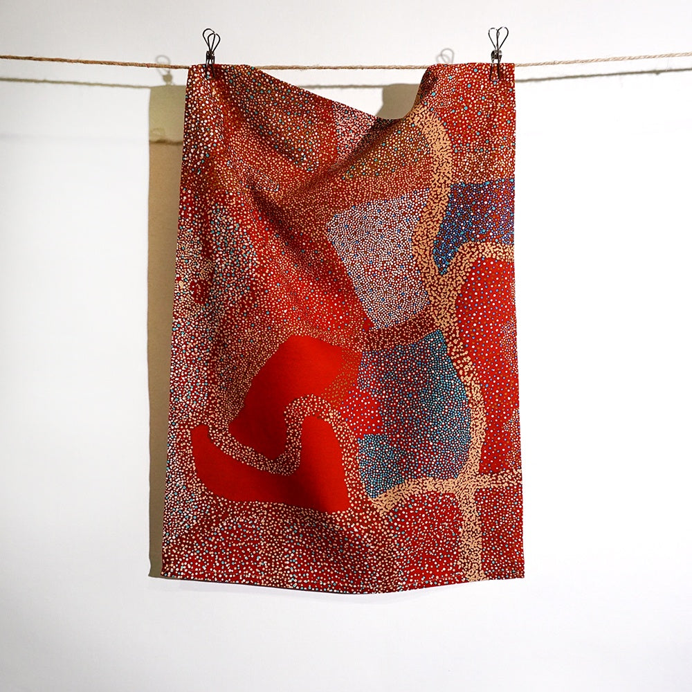 Aboriginal Art Cotton Tea Towel by Lynette Nangala Brown