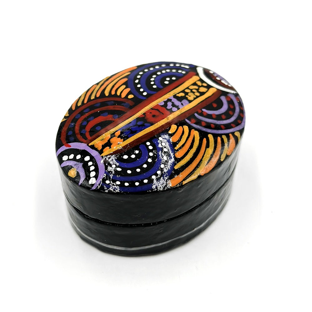 Aboriginal Art Small Lacquer Pill Box by Nora Nyutjanka Davidson