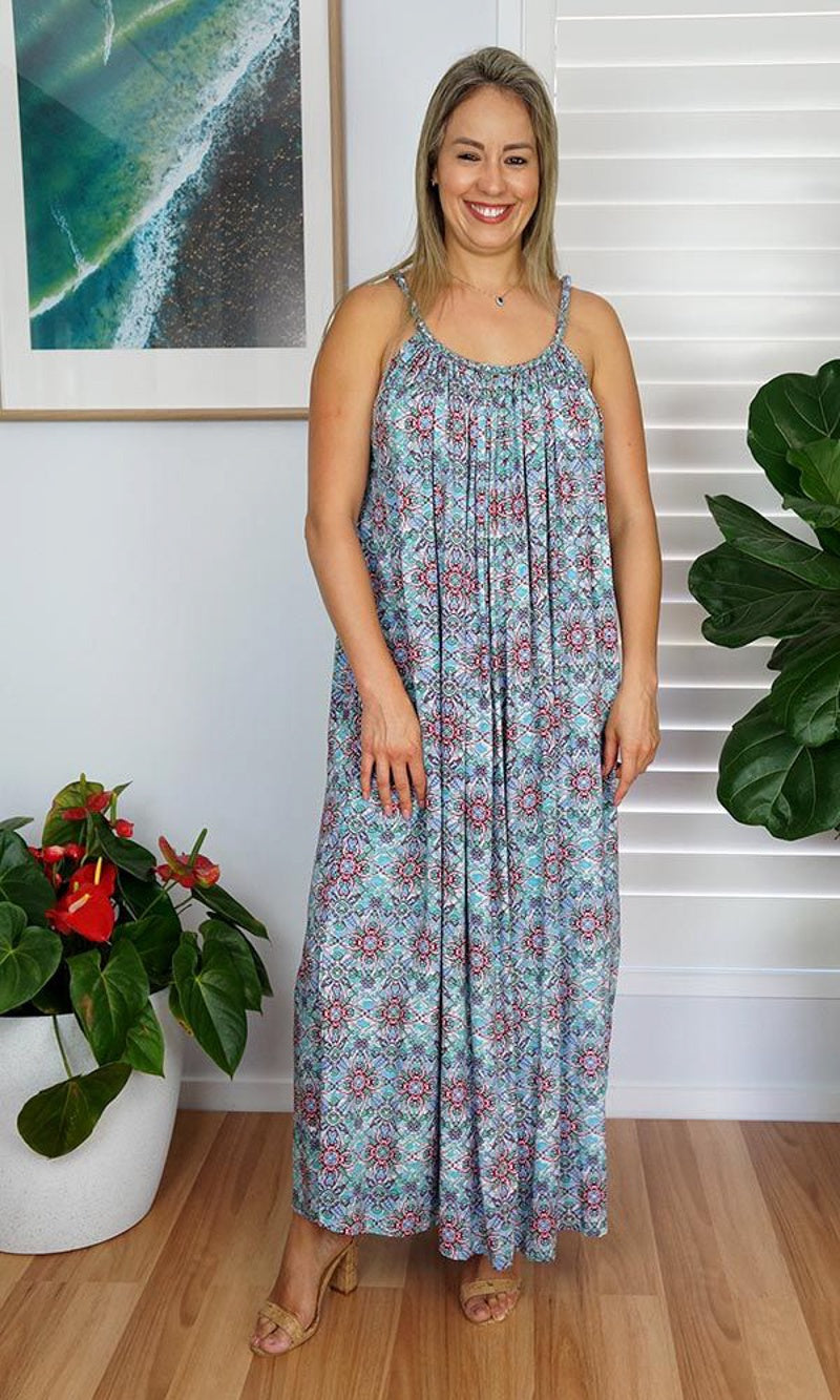 Rayon Dress Delta Long Snowflake, More Colours