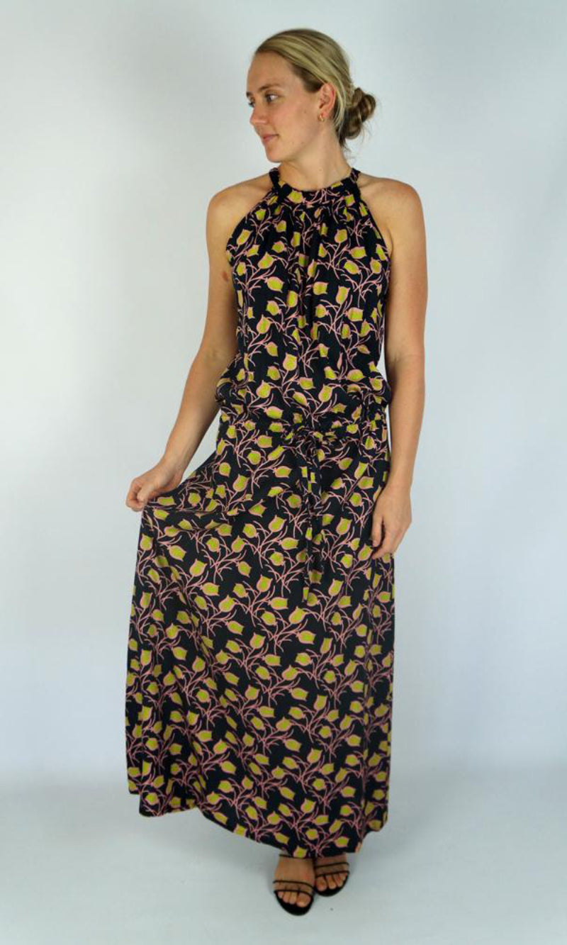 Rayon Dress Chloe Long Tulips, More Colours