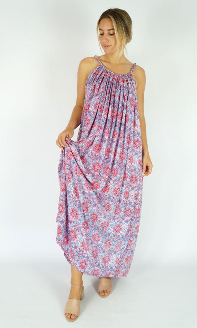 Rayon Dress Delta Long Snowflake, More Colours