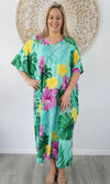 Rayon Premium Kaftan Long Flores, More Colours