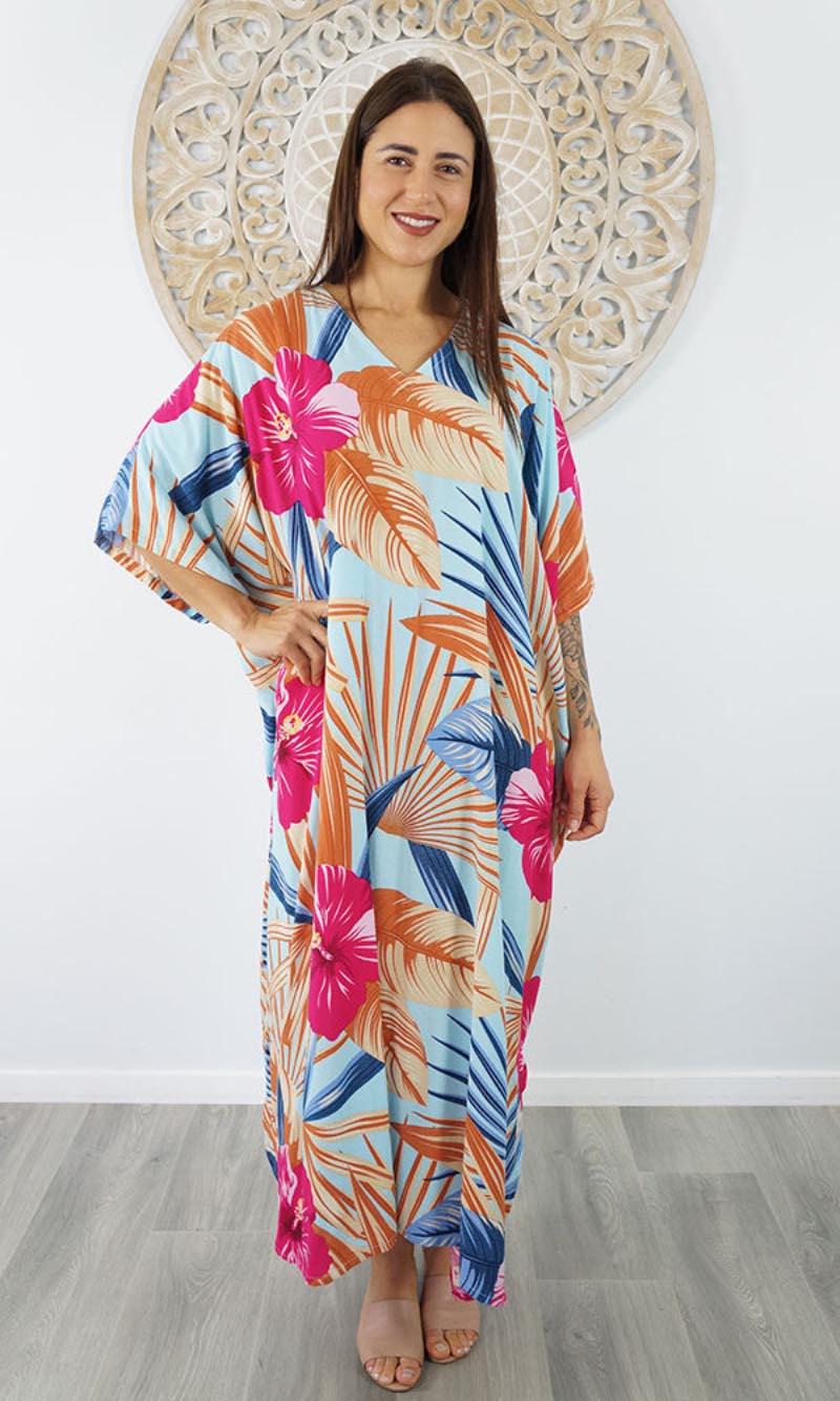 Rayon Premium Kaftan Long Bloom, More Colours