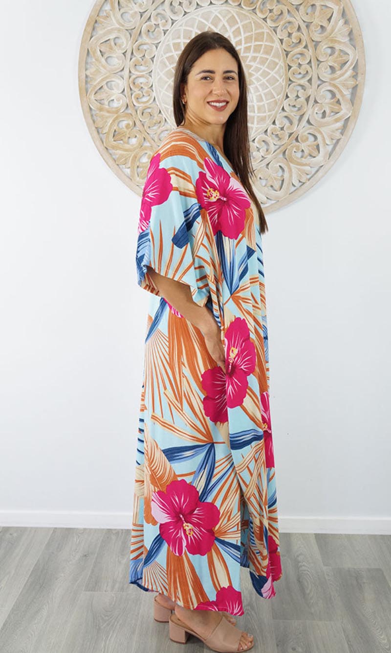 Rayon Premium Kaftan Long Bloom, More Colours