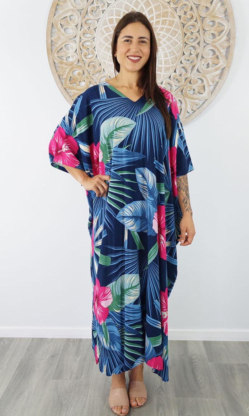 Rayon Premium Kaftan Long Bloom, More Colours