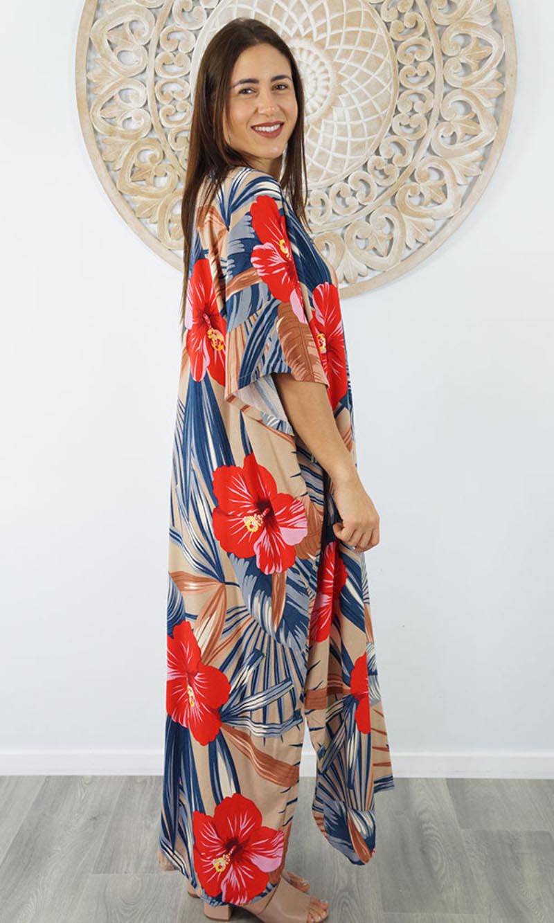 Rayon Premium Kaftan Long Bloom, More Colours