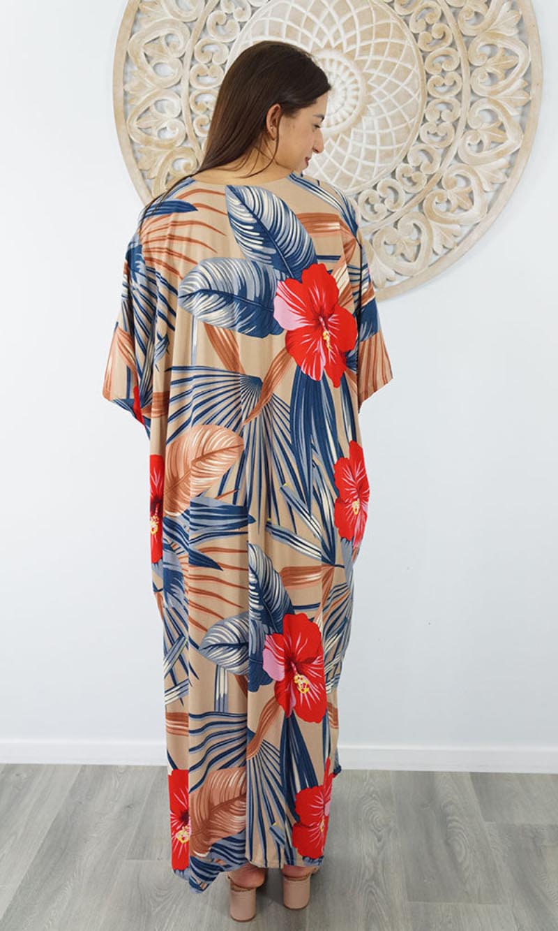 Rayon Premium Kaftan Long Bloom, More Colours