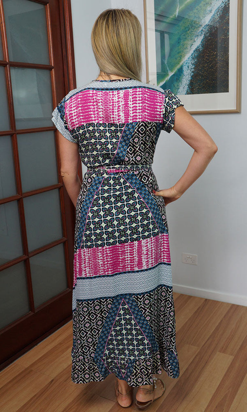 Rayon Dress Long Wrap Clover, More Colours