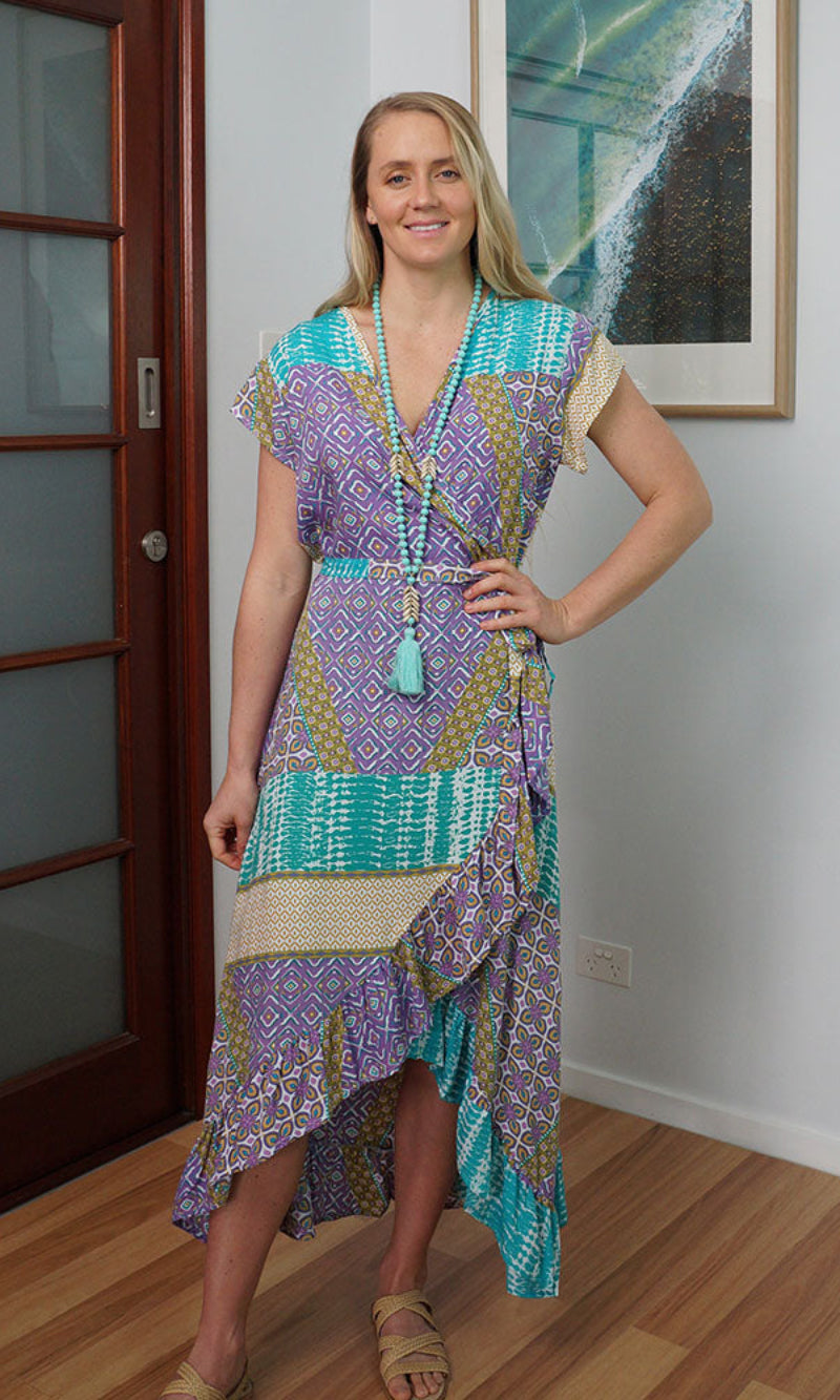 Rayon Dress Long Wrap Clover, More Colours
