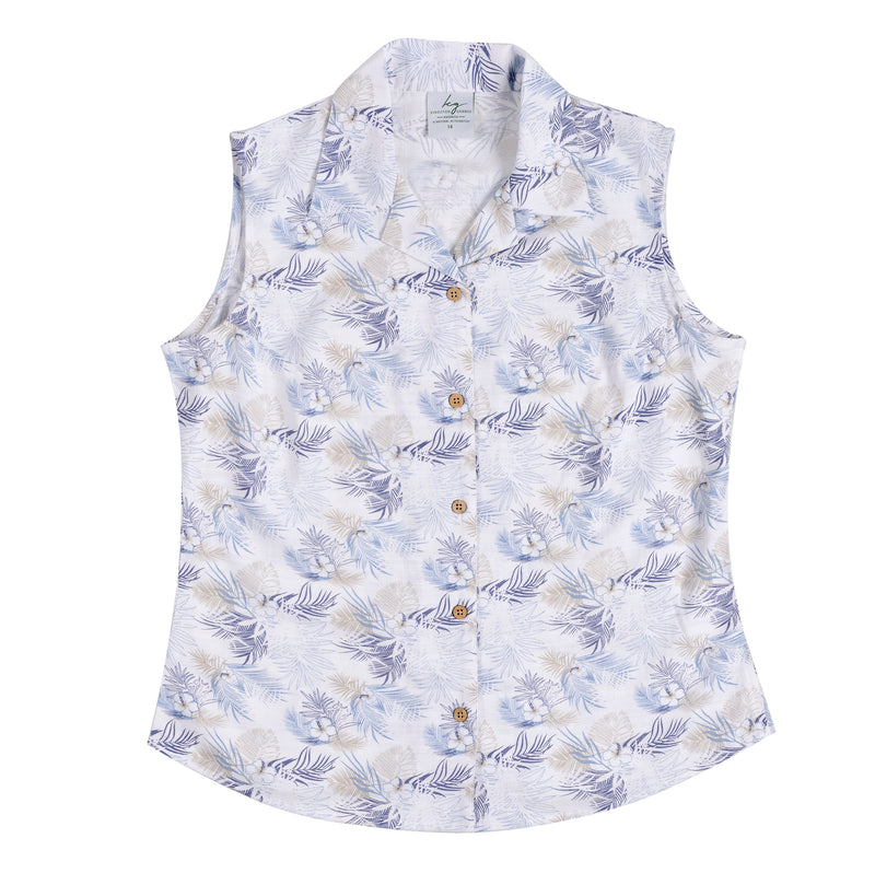 Bamboo Ladies Shirt Sleeveless Print, More Prints