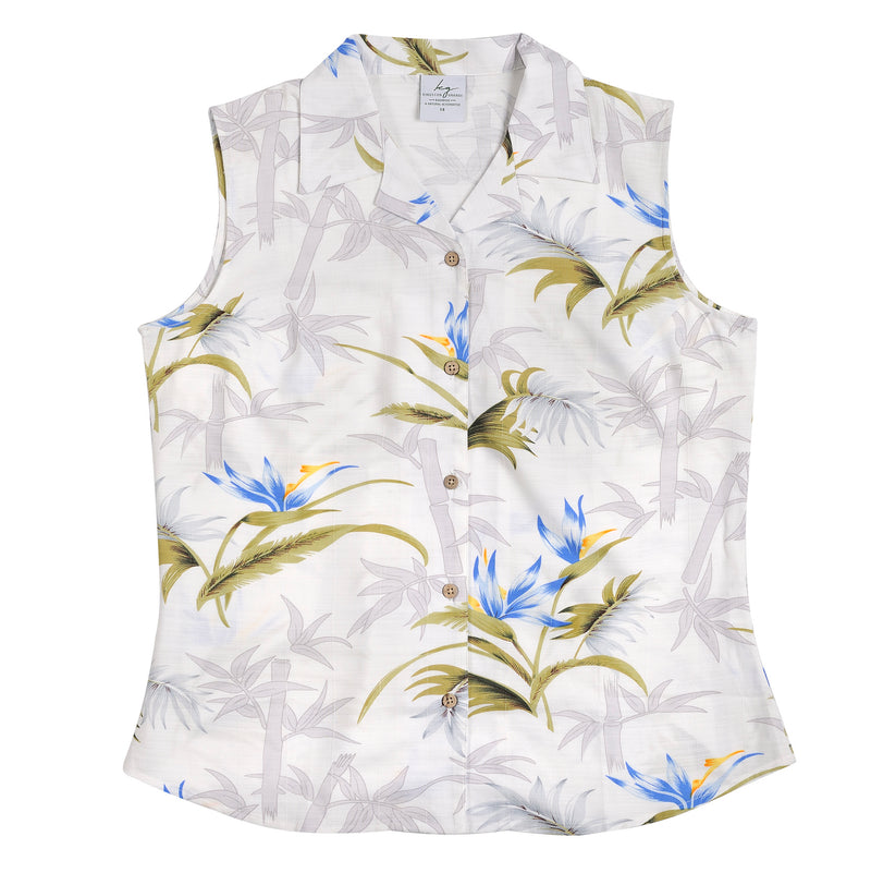 Bamboo Ladies Shirt Sleeveless Print, More Prints