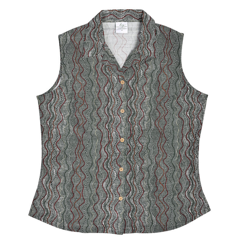 Bamboo Ladies Shirt Sleeveless Aboriginal Art, More Prints