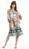 Rayon Dress Layers 3/4 Sleeve Lana