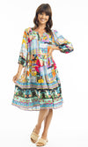 Rayon Dress Layers 3/4 Sleeve Lana