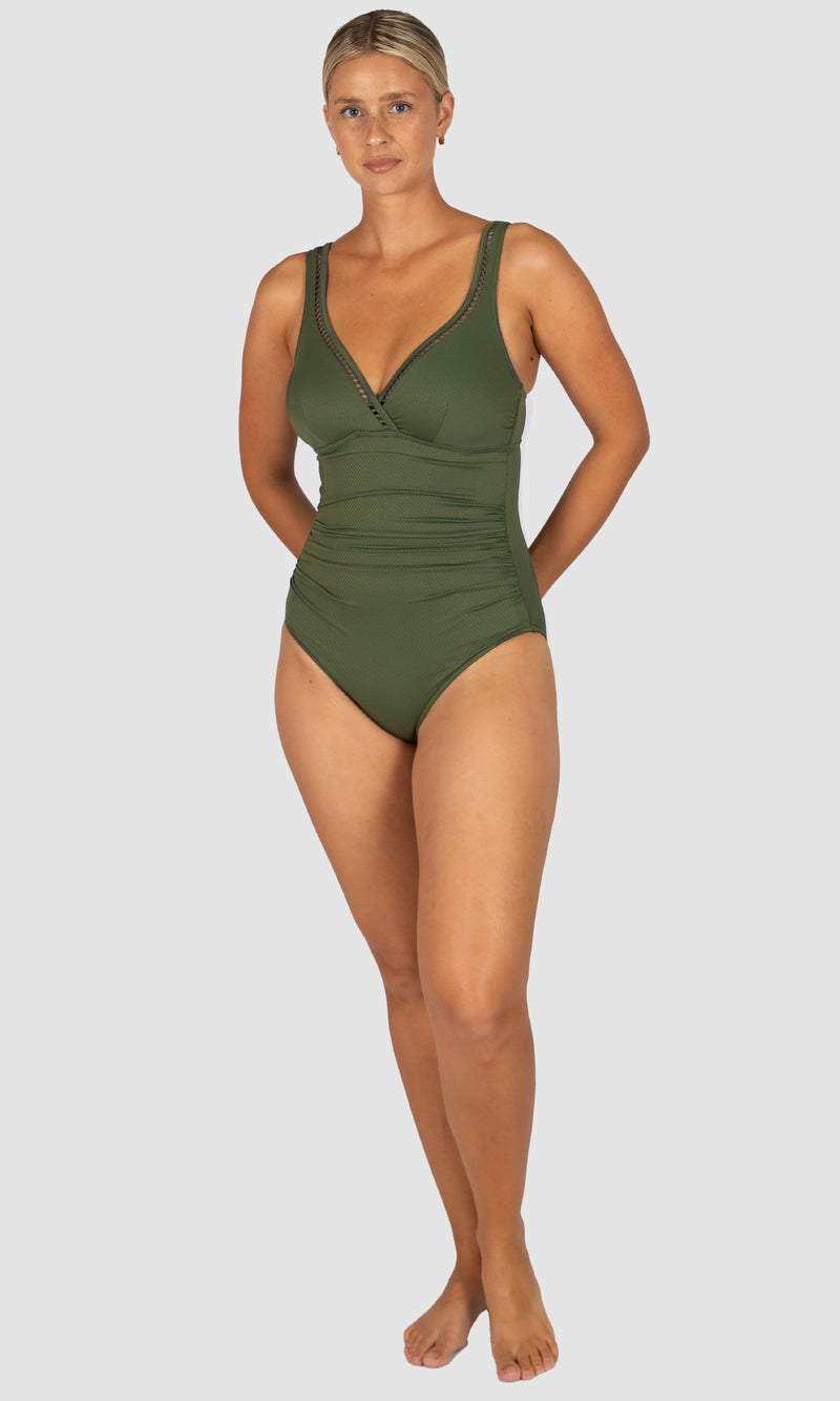 Rococco Plain E-F Cup One Piece Swimsuit