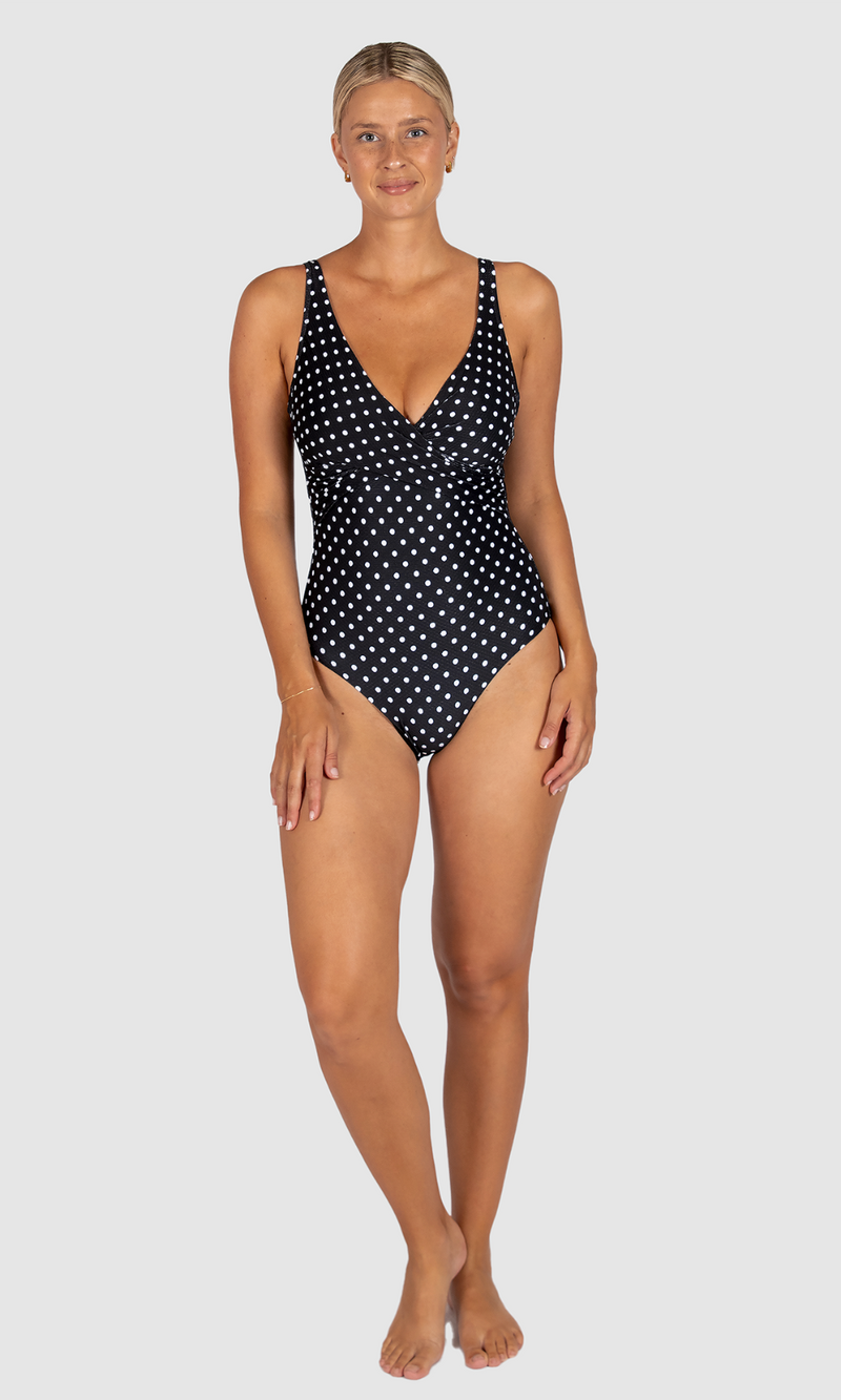 Parisian Summer D-E Cup Wrap One Piece Swimsuit, More Colours