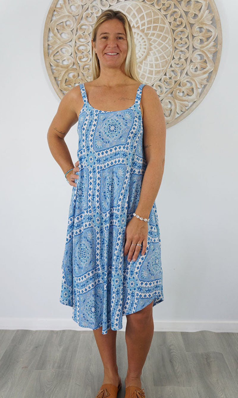 Rayon Dress Montego Geo Crossover, More Colours
