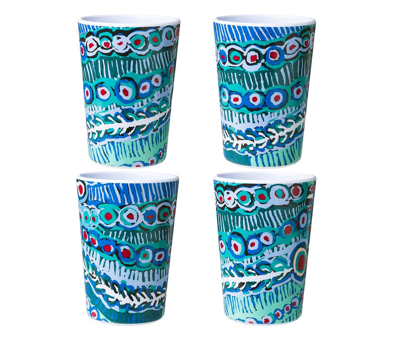 Aboriginal Art Melamine Tumblers Murdie Morris Blue