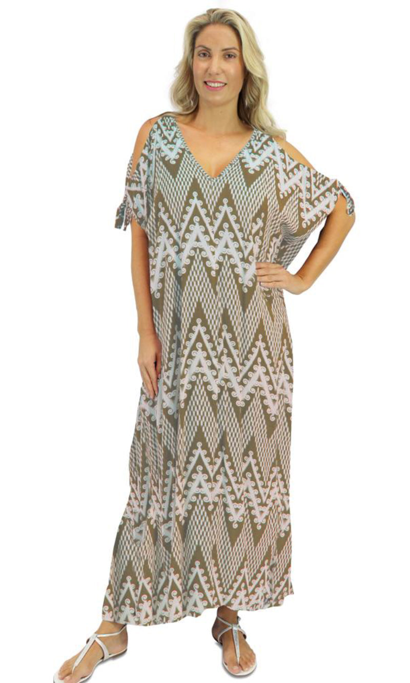 Rayon Kaftan Long Mykonos Classic Zig Zag, More Colours