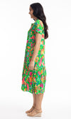 Cotton Dress Collar Midi Madurai Green