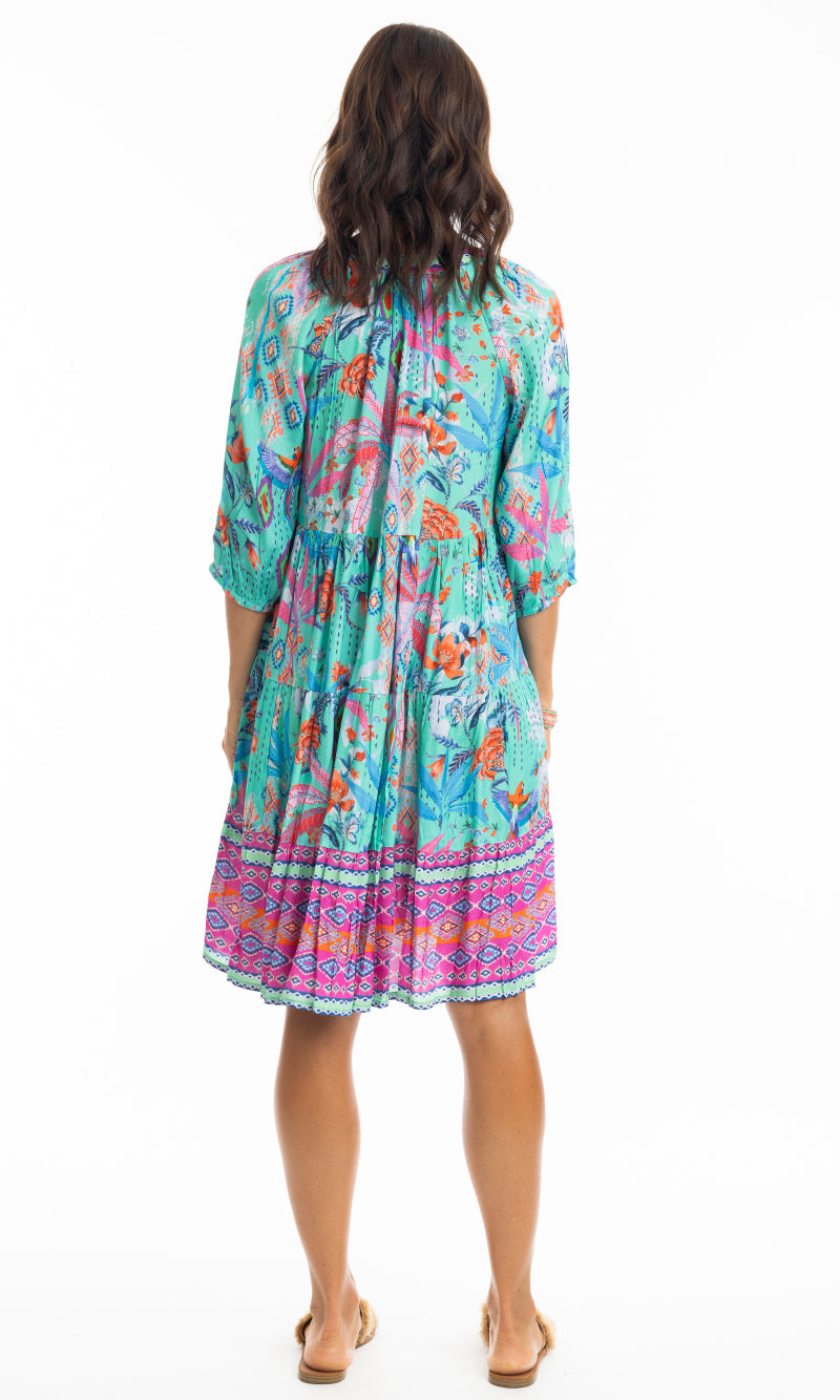 Rayon Dress Layers 3/4 Sleeve Marina