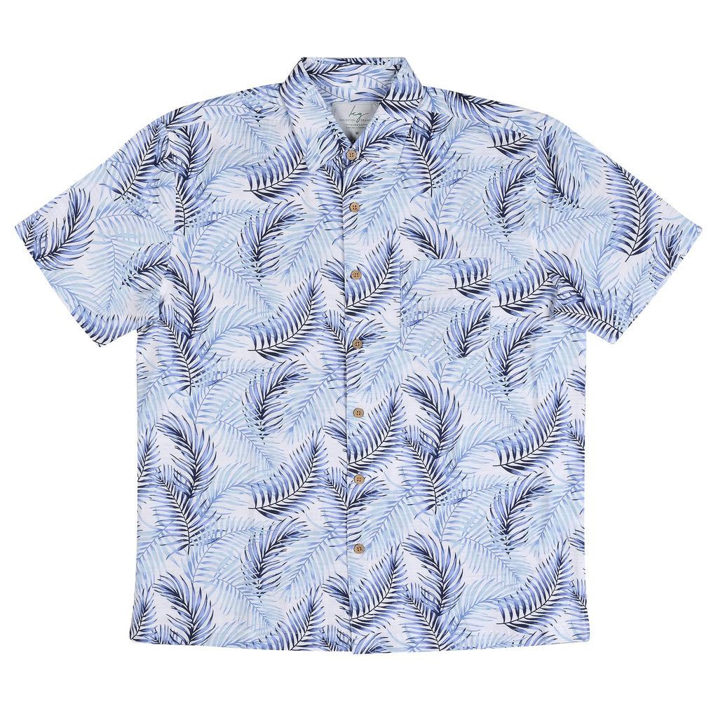 Bamboo Men's Shirt Blue Fern