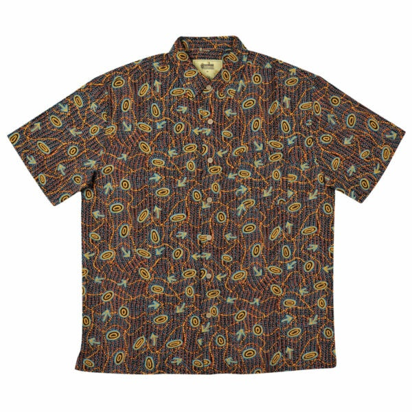 Bamboo Men's Shirt Aboriginal Art Yankirri Jukurrpa