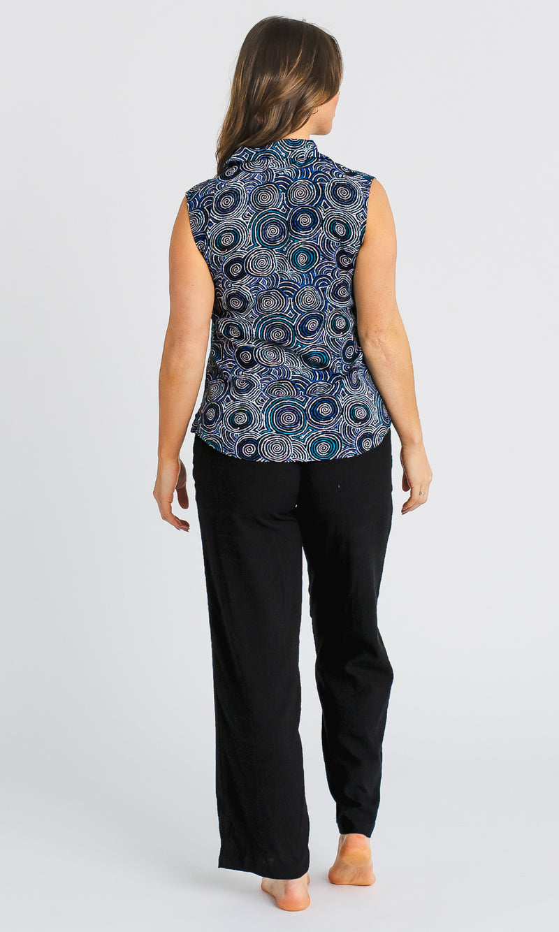 Bamboo Ladies Shirt Sleeveless Aboriginal Art, More Prints