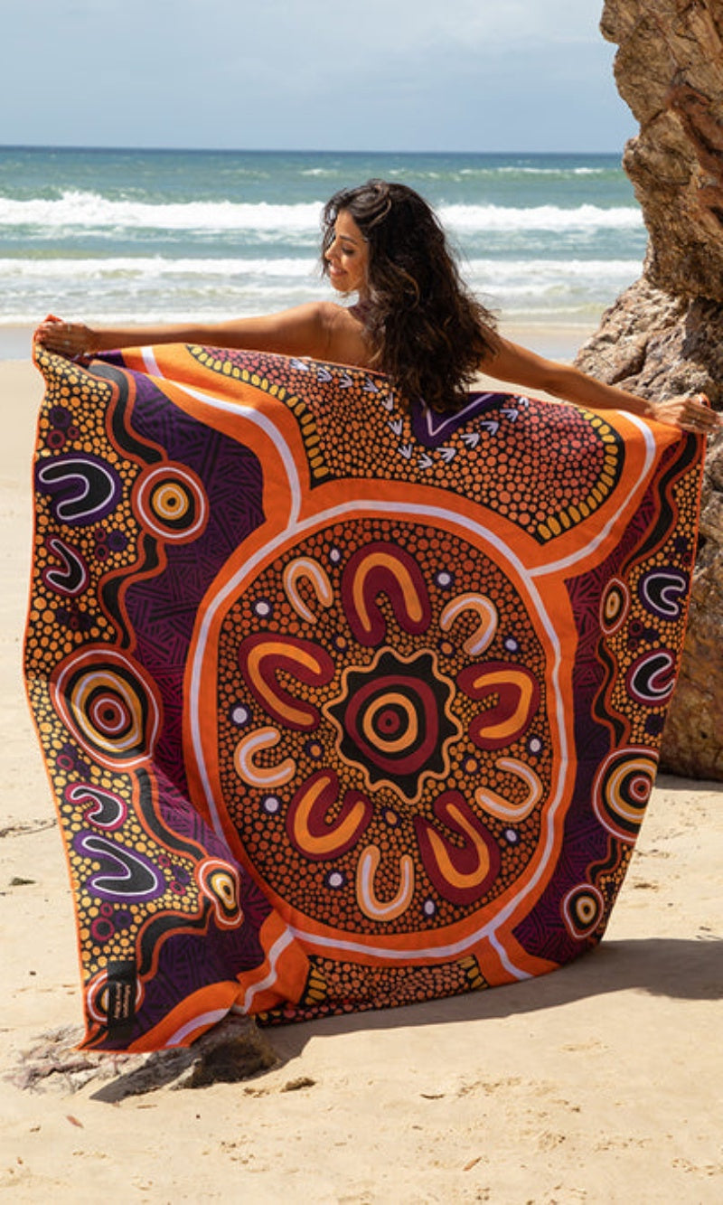 Aboriginal Art Beach Towel Sand Free Miyagan
