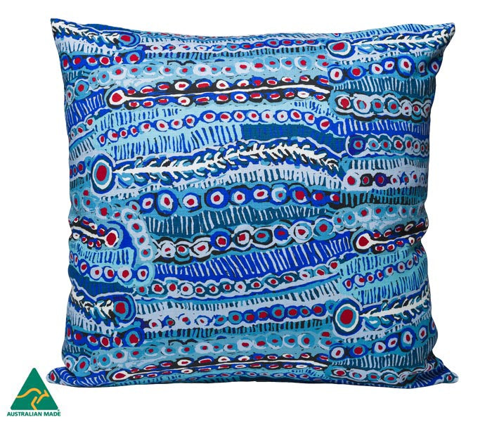 Aboriginal Art Cushion Cover Murdie Morris Blue