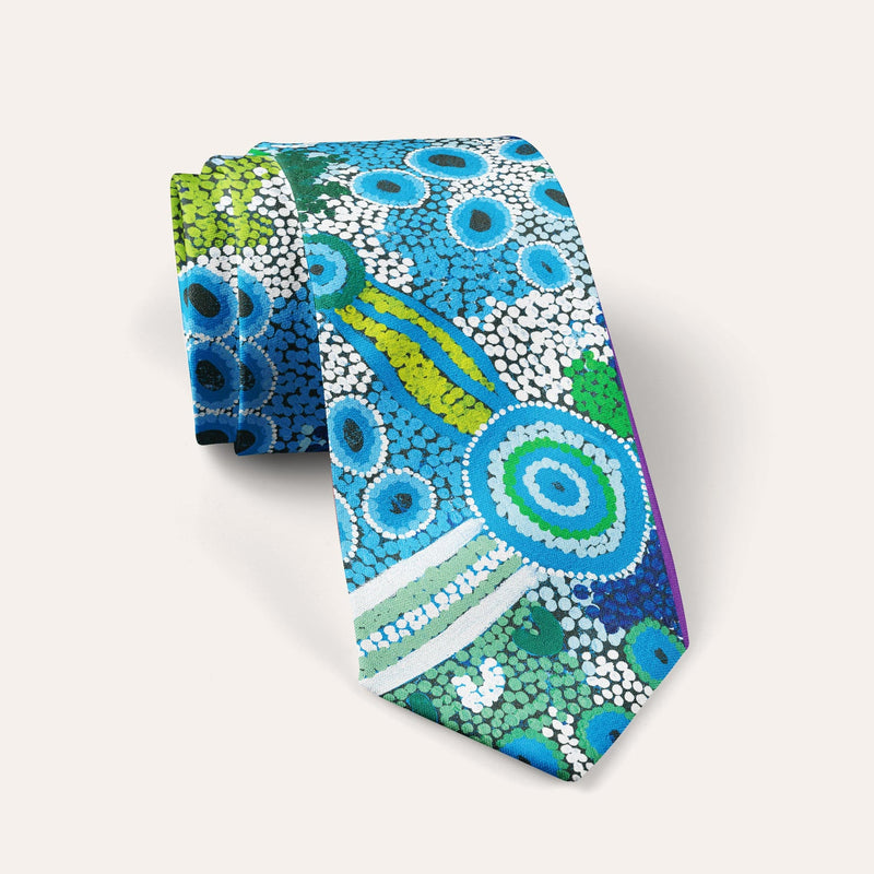 Aboriginal Art Necktie Set Coastal Dreaming