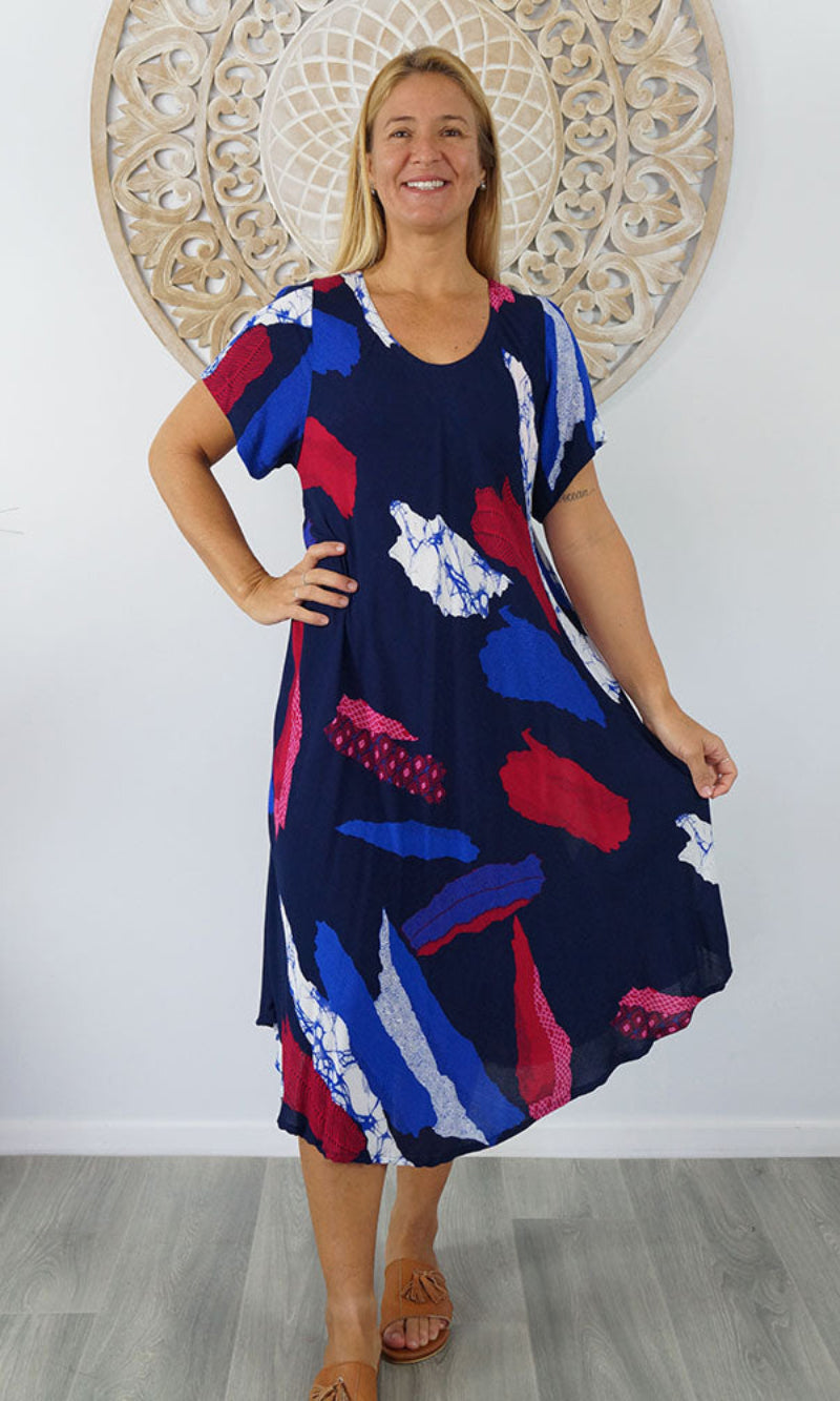 Rayon Dress Newport Abstract, More Colours