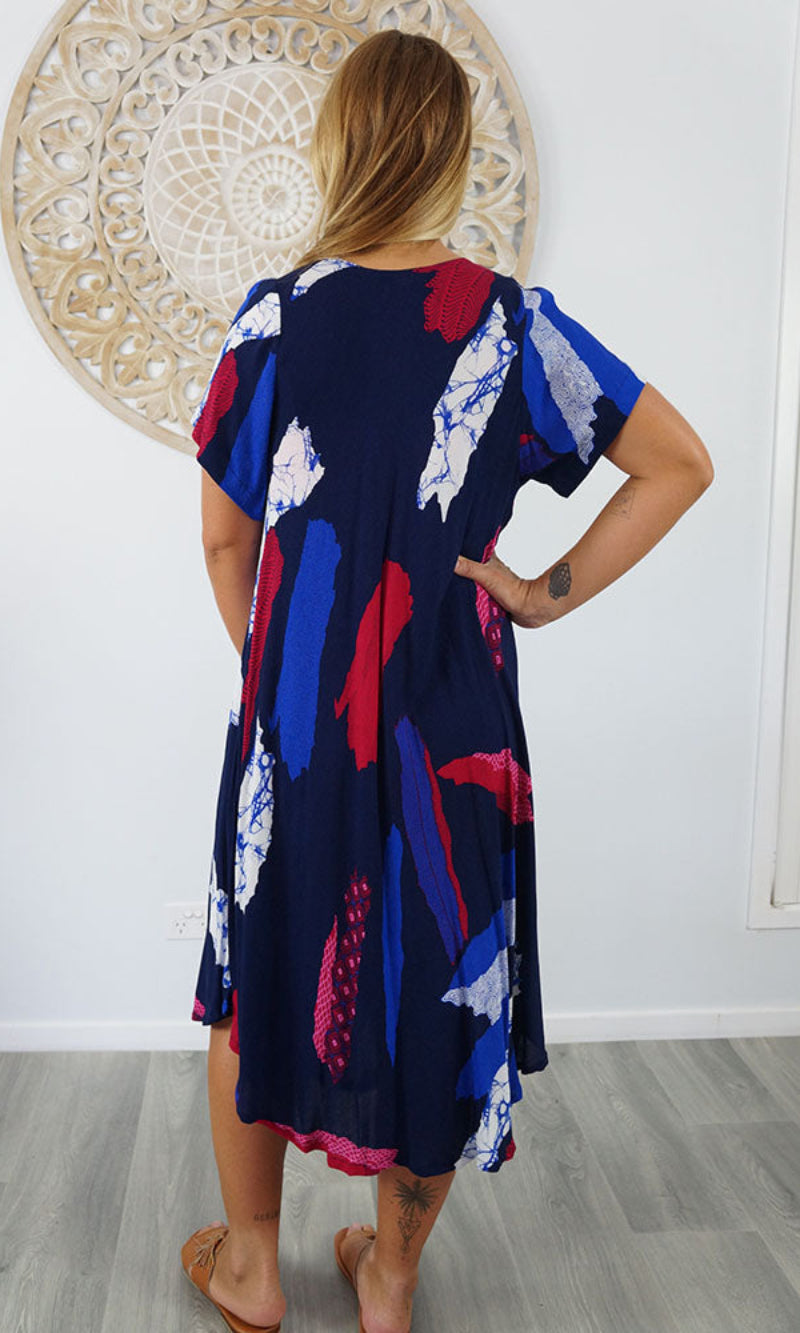 Rayon Dress Newport Abstract, More Colours