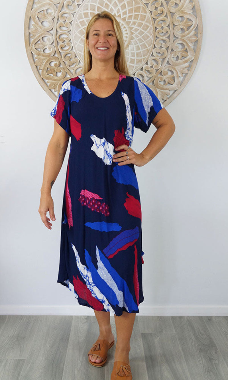 Rayon Dress Newport Abstract, More Colours