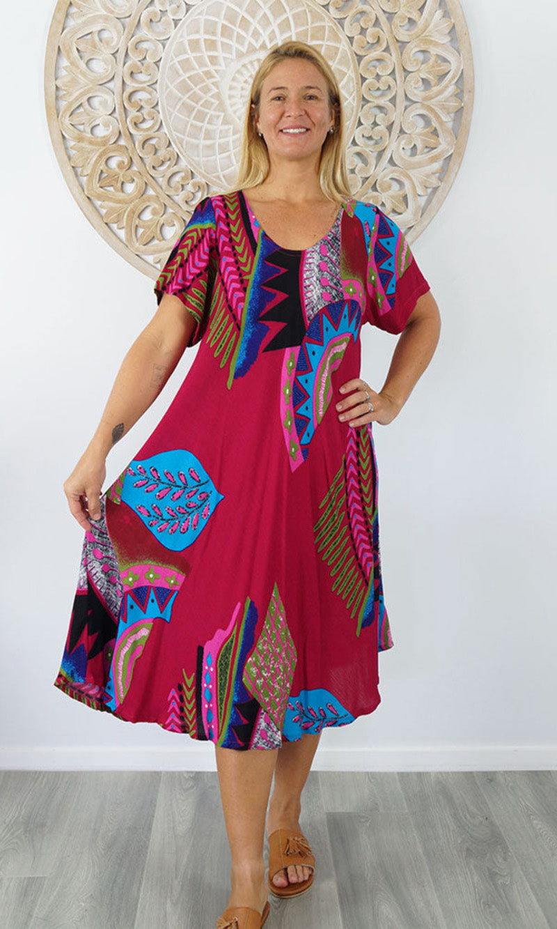 Rayon Dress Newport Aztec, More Colours