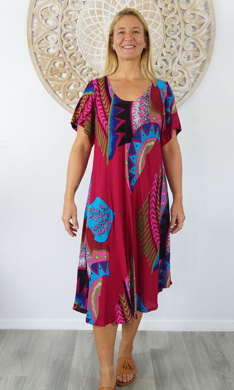 Rayon Dress Newport Aztec, More Colours