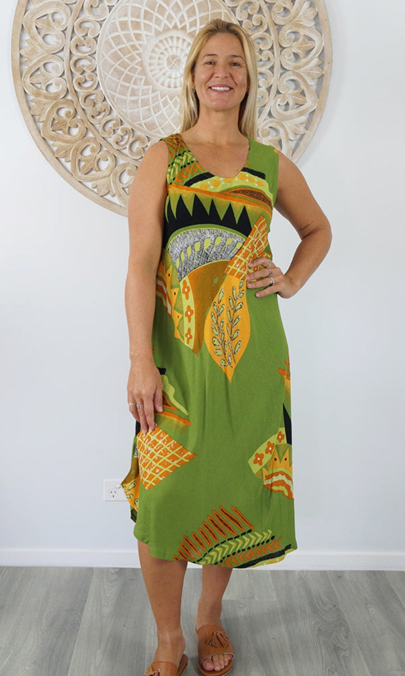 Rayon Dress Niche Aztec, More Colours